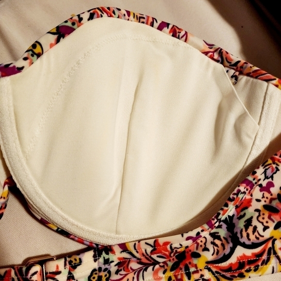 Victoria's Secret Swim Floral Strapless Bikini Top 36C Sexy Summer Pool Vacation - Picture 5 of 9